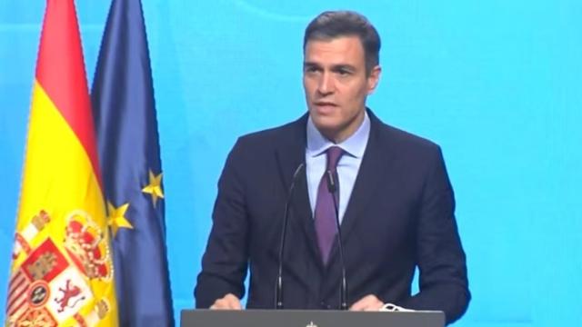 Pedro Sánchez, Presidente del Gobierno, durante la presentación del Programa Misiones de Ciencia e Innovación, en el Museo de Ciencia y Tecnología (MUNCYT), en Alcobendas (Madrid).