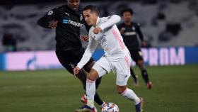 Lucas Vázquez, durante el partido ante el Borussia Monchengladbach