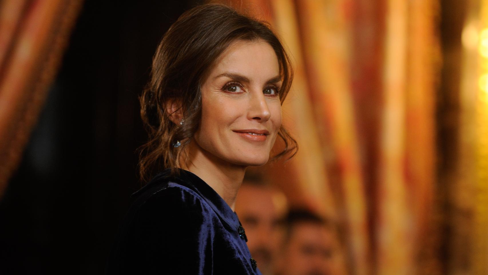 La reina Letizia en la recepción al Cuerpo Diplomático en el Palacio Real el 5 de febrero de 2020.