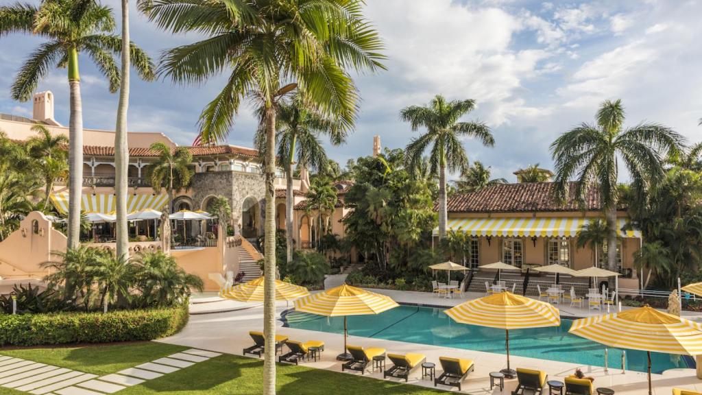 El área de la piscina de Mar-a-Lago.