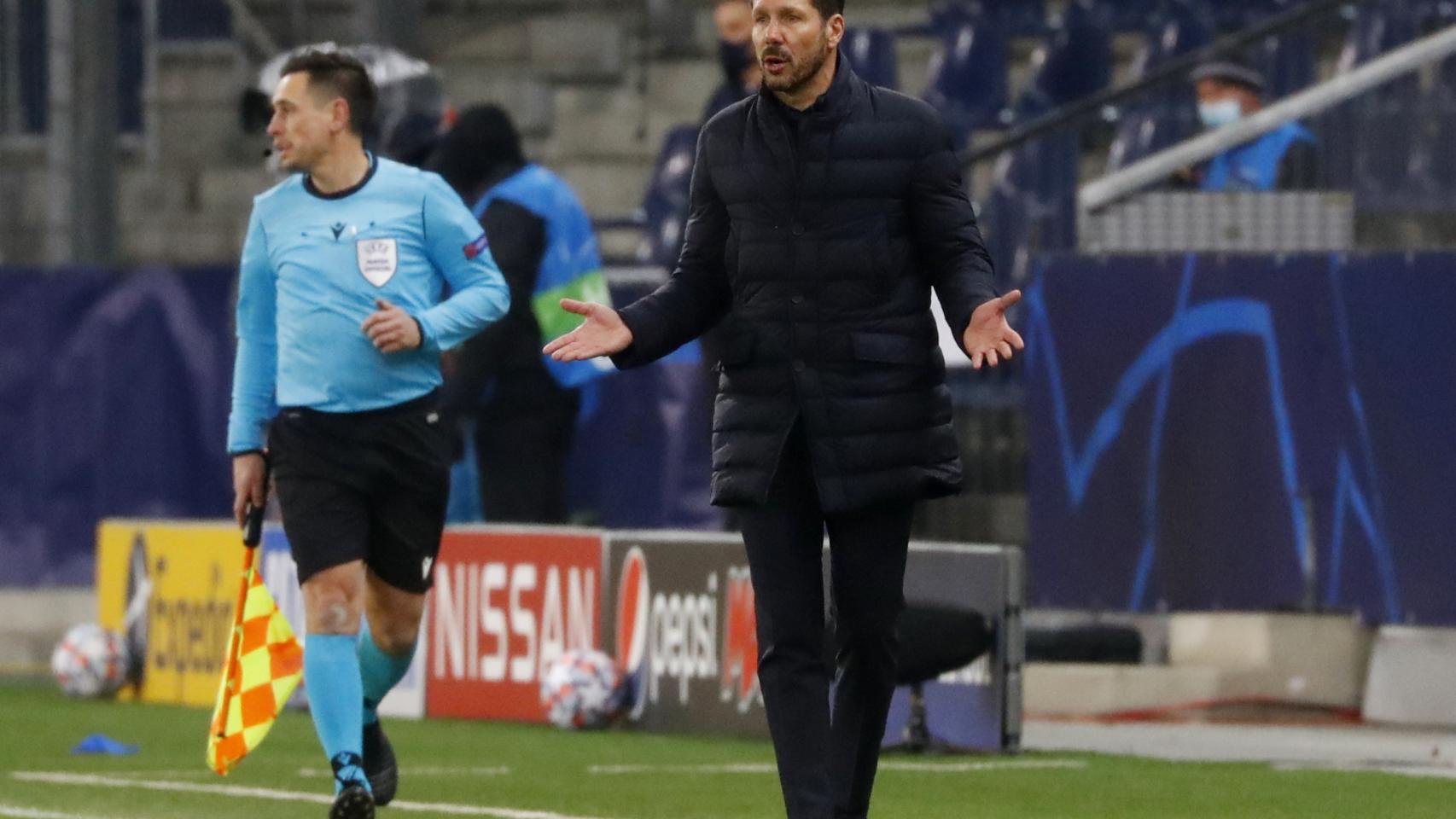 Simeone, en un partido del Atlético de Madrid de la Champions League 2020/2021