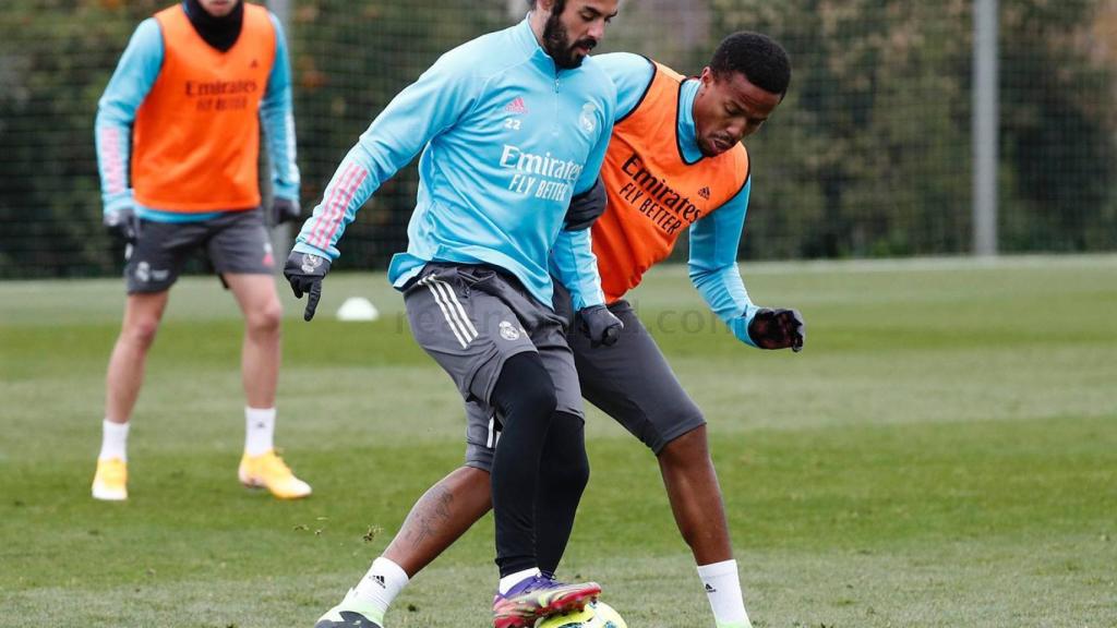 Isco Alarcón, durante un entrenamiento del Real Madrid