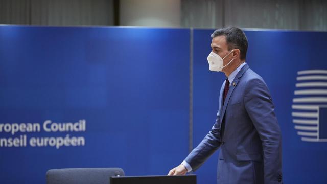 El presidente del Gobierno, Pedro Sánchez, durante el Consejo Europeo de este jueves