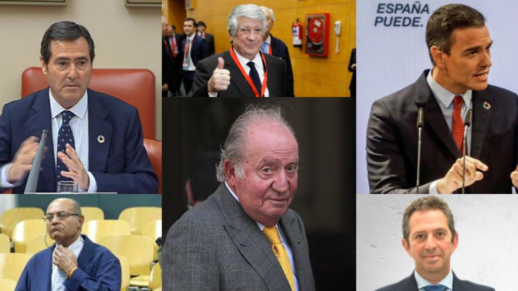 Antonio Garamendi, Arturo Fernández, Pedro Sánchez, Gerardo Díaz Ferrán, Juan Carlos I e Íñigo Fernández de Mesa.