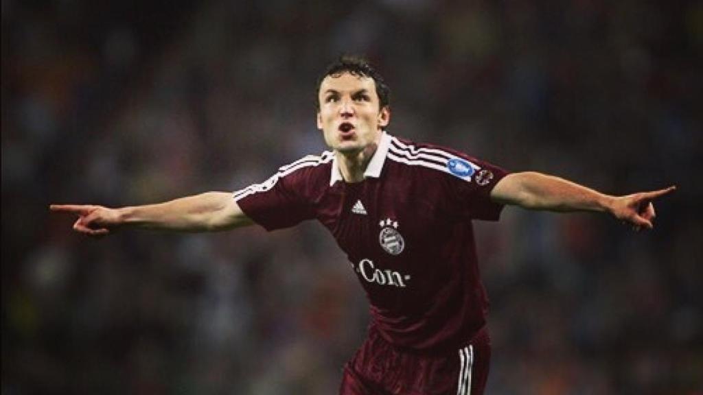 Van Bommel celebra un gol con el Bayern Múnich