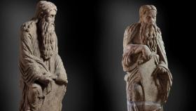 Las estatuas de Abraham e Isaac, del Maestro Mateo.