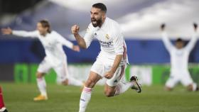 Dani Carvajal celebra su gol ante el Atlético de Madrid