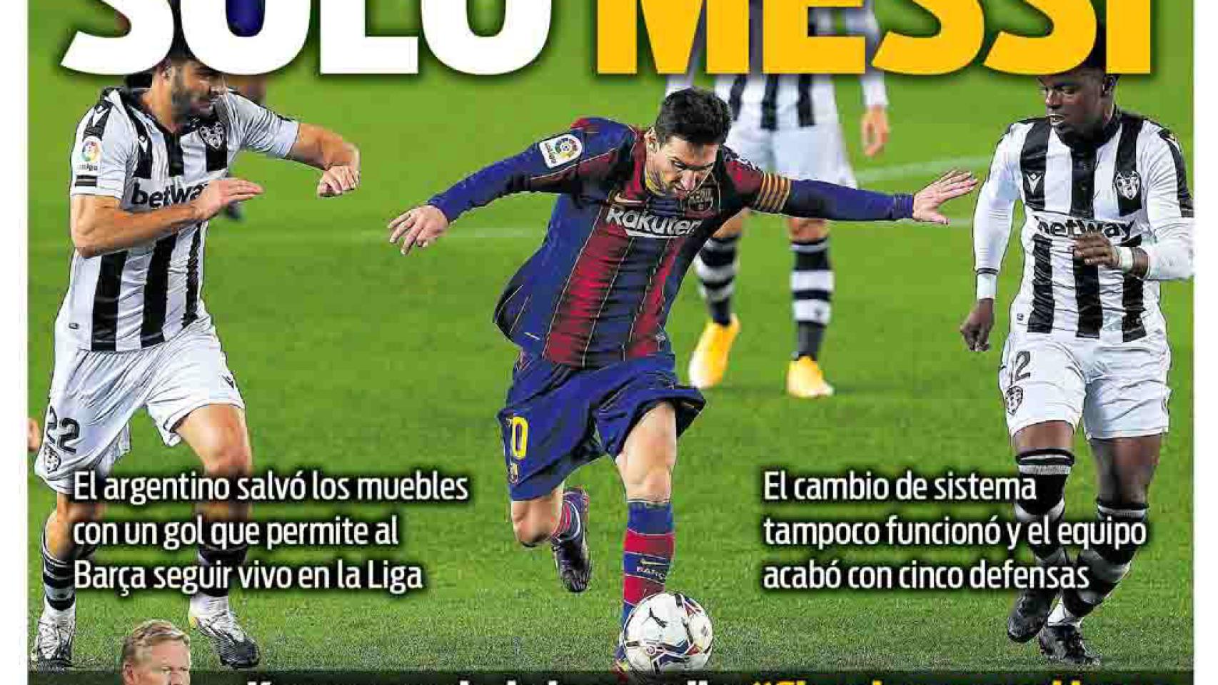 La portada del diario SPORT (14/12/2020)