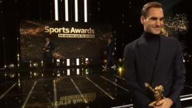 Roger Federer, durante la gala de premios