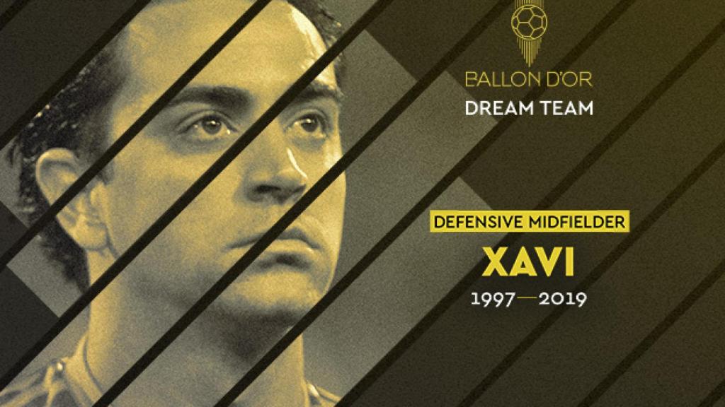 Xavi Hernández, mejor centrocampista defensivo en el Balón de Oro Dream Team