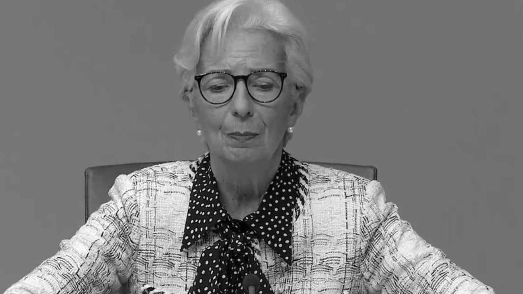 La presidenta del BCE, Christine Lagarde, con gesto de preocupación.