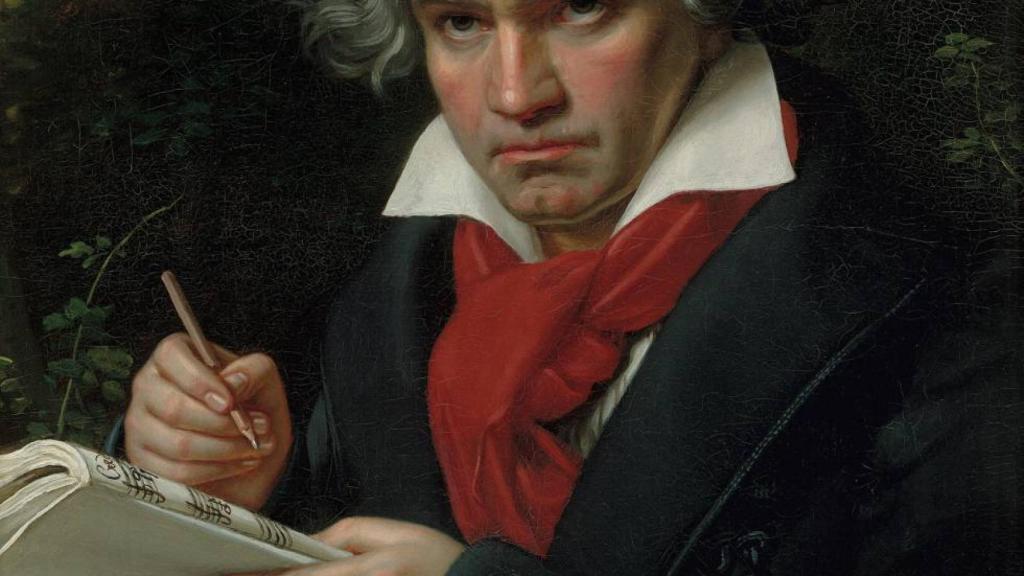 Retrato de Beethoven con el manuscrito de la 'Missa solemnis' (1820), de Joseph Karl Stieler.