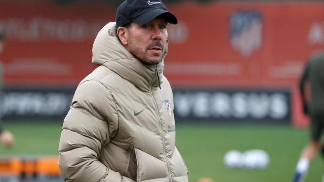 Diego Pablo Simeone, en un entrenamiento del Atlético de Madrid