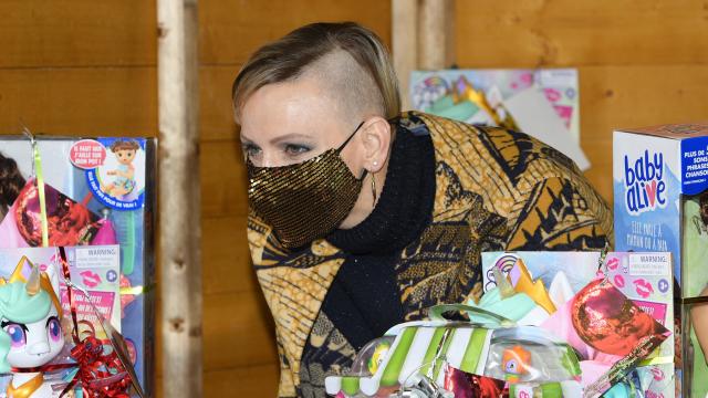 Charlene de Monáco, durante un evento navideño en el Palacio Nacional del principado.