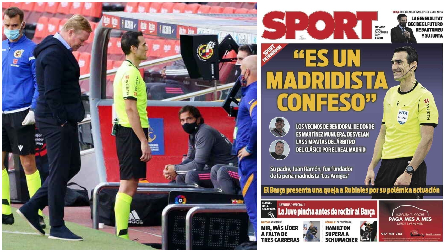 Martínez Munuera y la portada de Sport