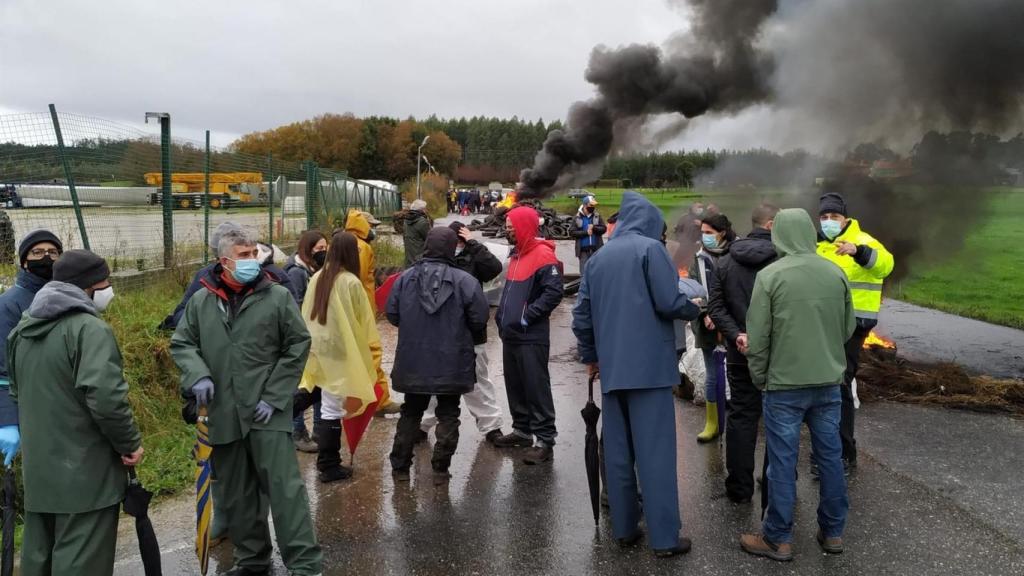 Protesta de los trabajadores de Siemens Gamesa en As Somozas.