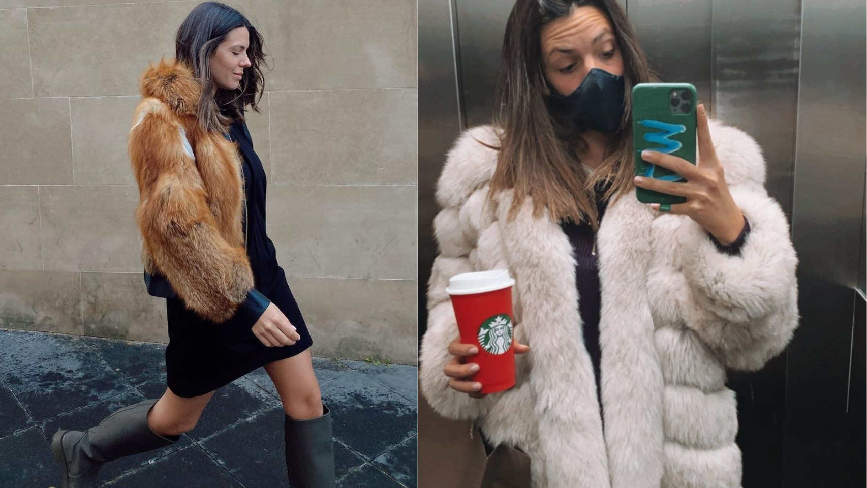 Laura Matamoros crea sensación con los dos abrigos de pelo más 'chic' para este invierno