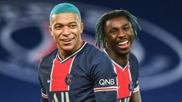 Kylian Mbappé celebra un gol con el PSG