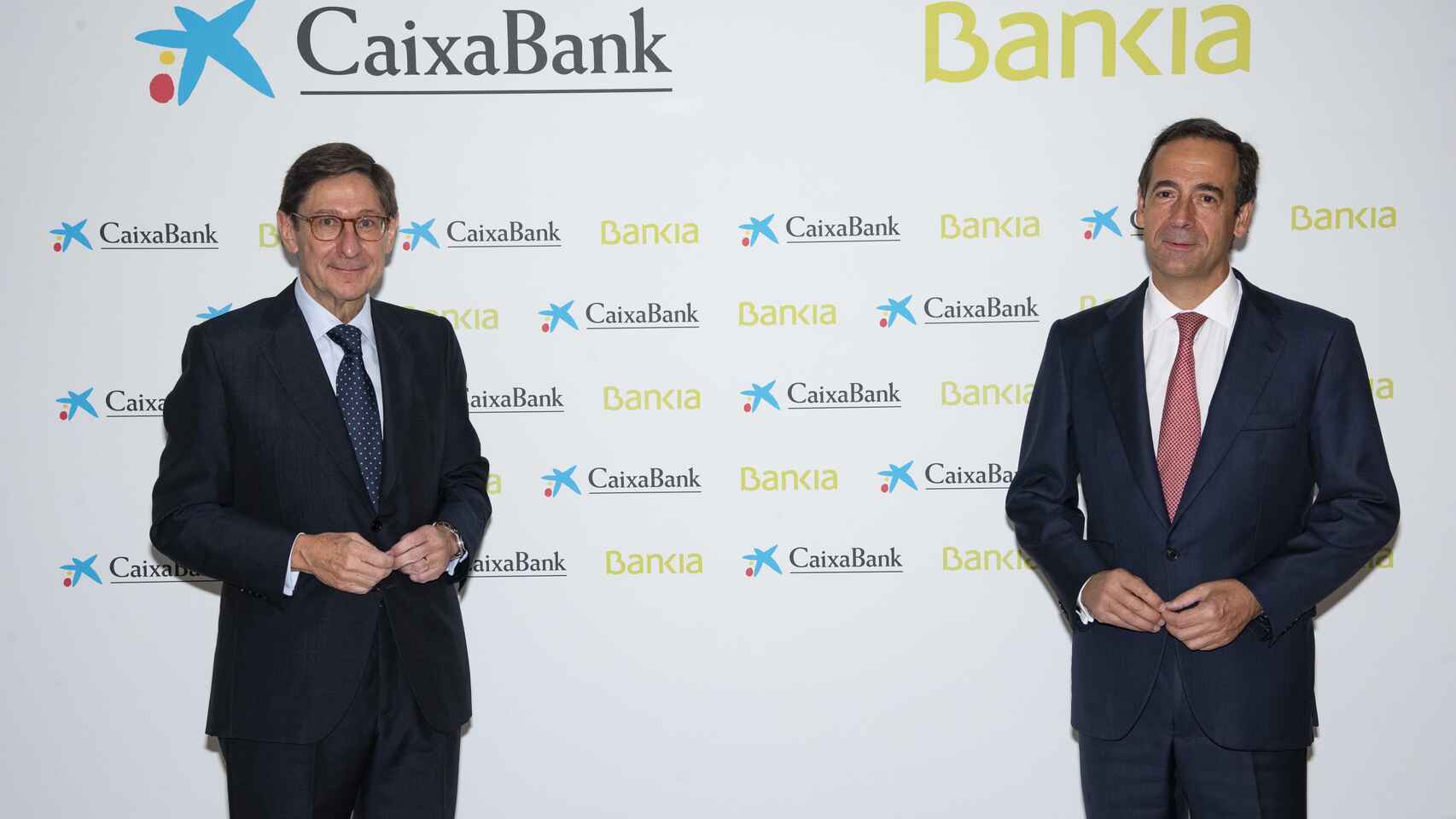 Los responsables de CaixaBank y Bankia.