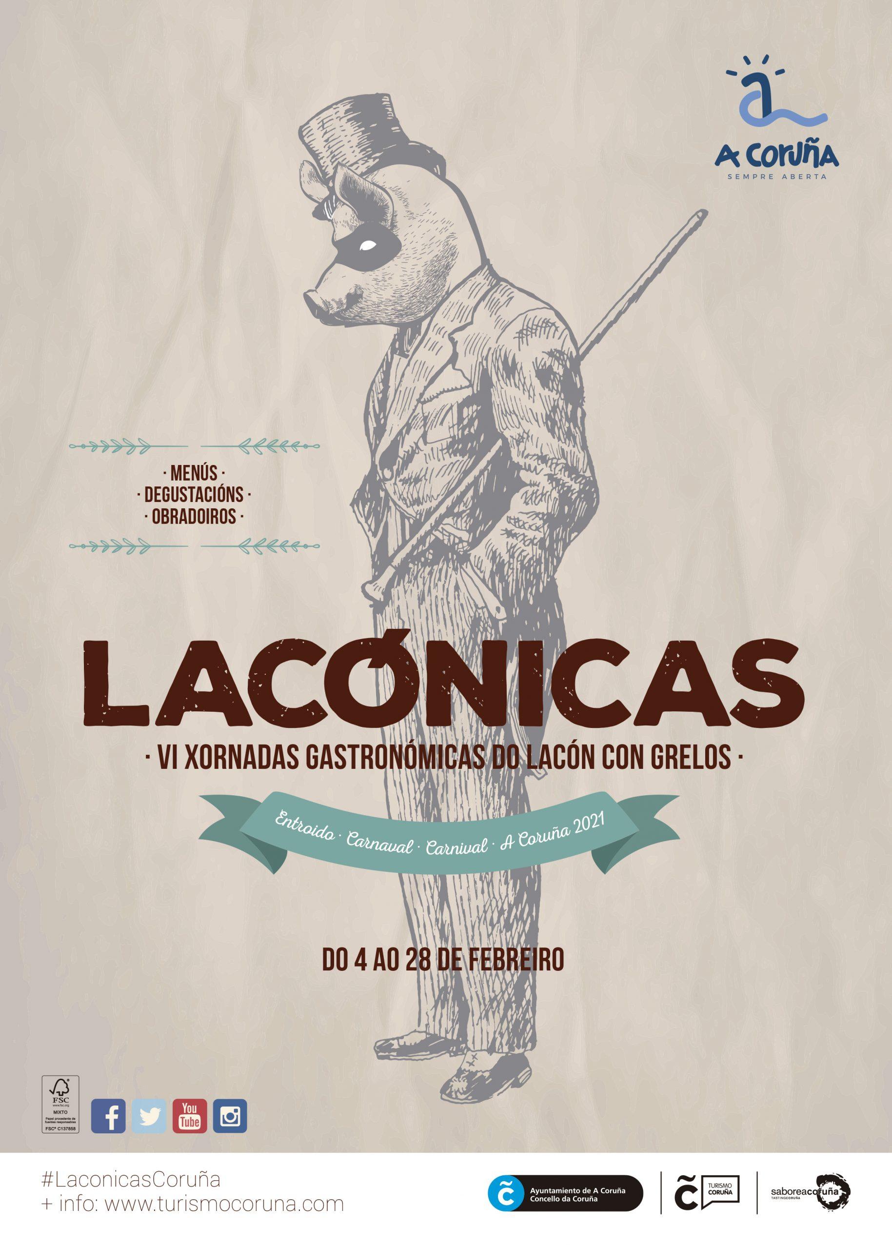 Cartel de las jornadas Lacónicas (Turismo da Coruña).