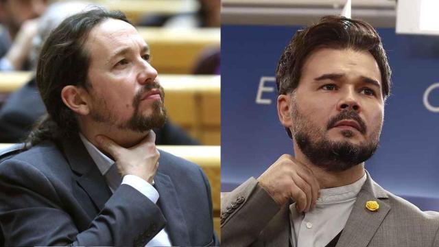 Pablo Iglesias y Rufián en un fotomontaje.