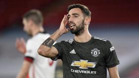 Bruno Fernandes durante un partido del Manchester United