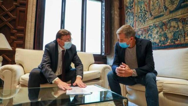 Ximo Puig y Toni Cantó, en el Palau de la Generalitat Valenciana. EE