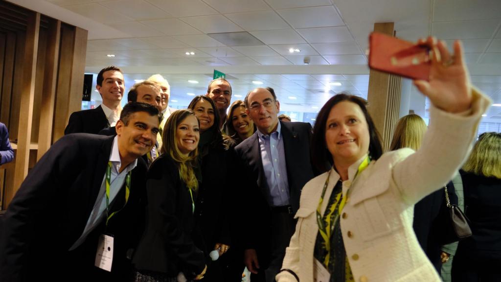 Ignacio Galán, presidente de Iberdrola, durante un encuentro con empleados meses antes de la pandemia.