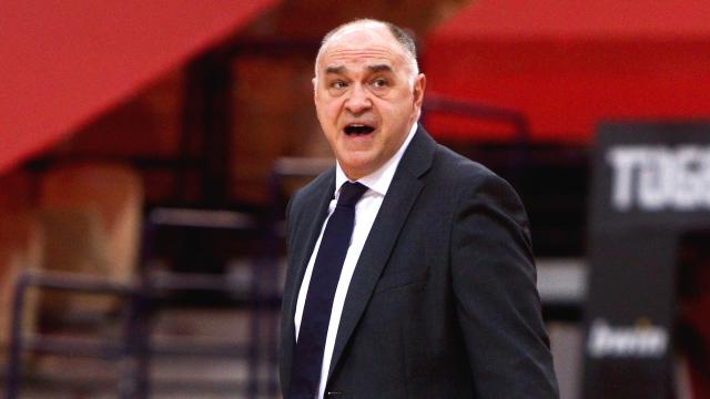 Pablo Laso, con el Real Madrid en Euroliga