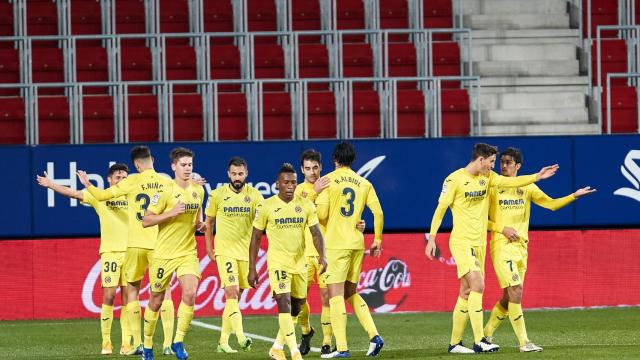 Los jugadores del Villarreal celebran un gol