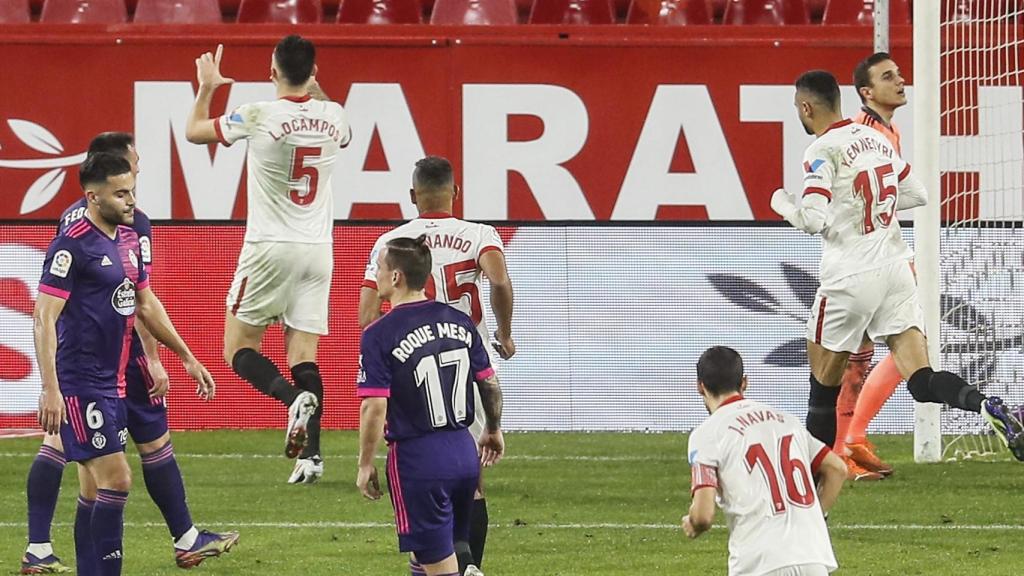 Ocampos celebra su gol ante el Valladolid