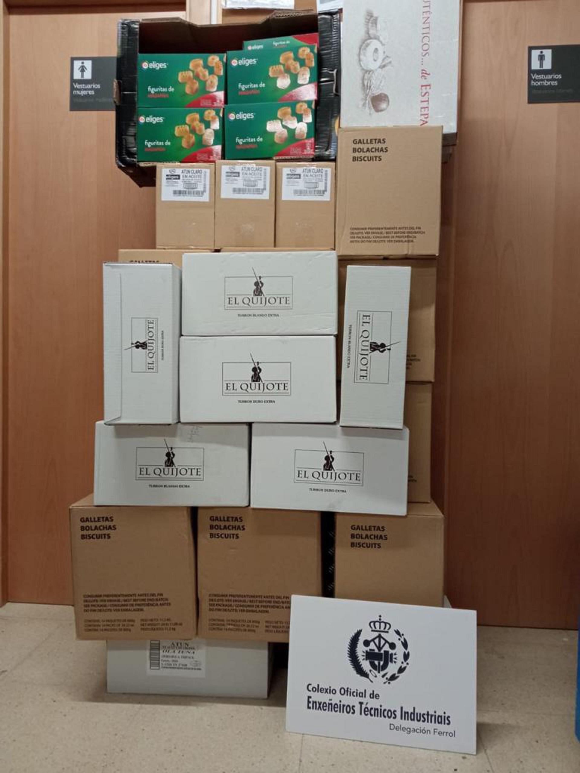 Productos donados por Coeticor a la Cocina Económica de Ferrol (Coeticor).