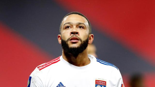 Memphis Depay, durante un partido con el Olympique de Lyon