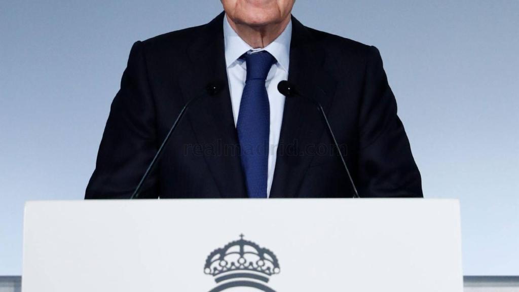 Florentino Pérez durante la Asamblea General de Socios Compromisarios 2020