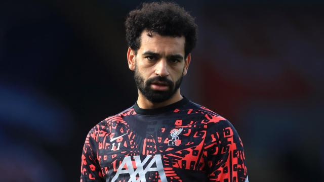 Mohamed Salah, en un entrenamiento del Liverpool