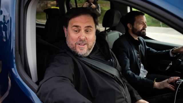 Oriol Junqueras, presidente de ERC, en una de sus salidas de prisión.