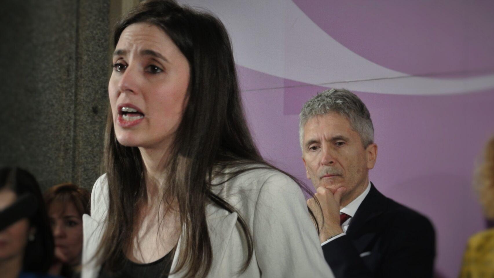 Irene Montero, ministra de Igualdad, y Fernando Grande-Marlaska, ministro del Interior.