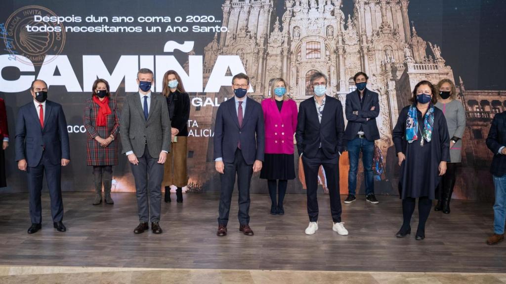 El presidente de la Xunta en el acto de presentación de la campaña.