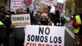 Imagen de archivo de hosteleros gallegos durante una protesta