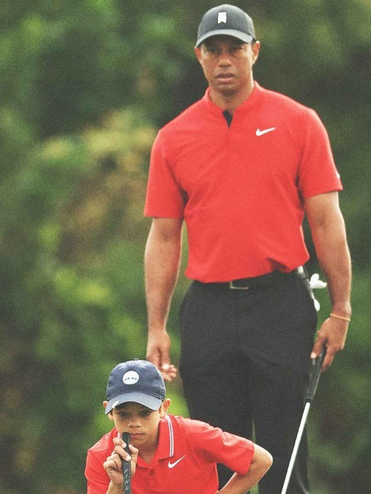Tiger Woods y su hijo Charlie, durante el torneo familiar PNC Championship en Orlando