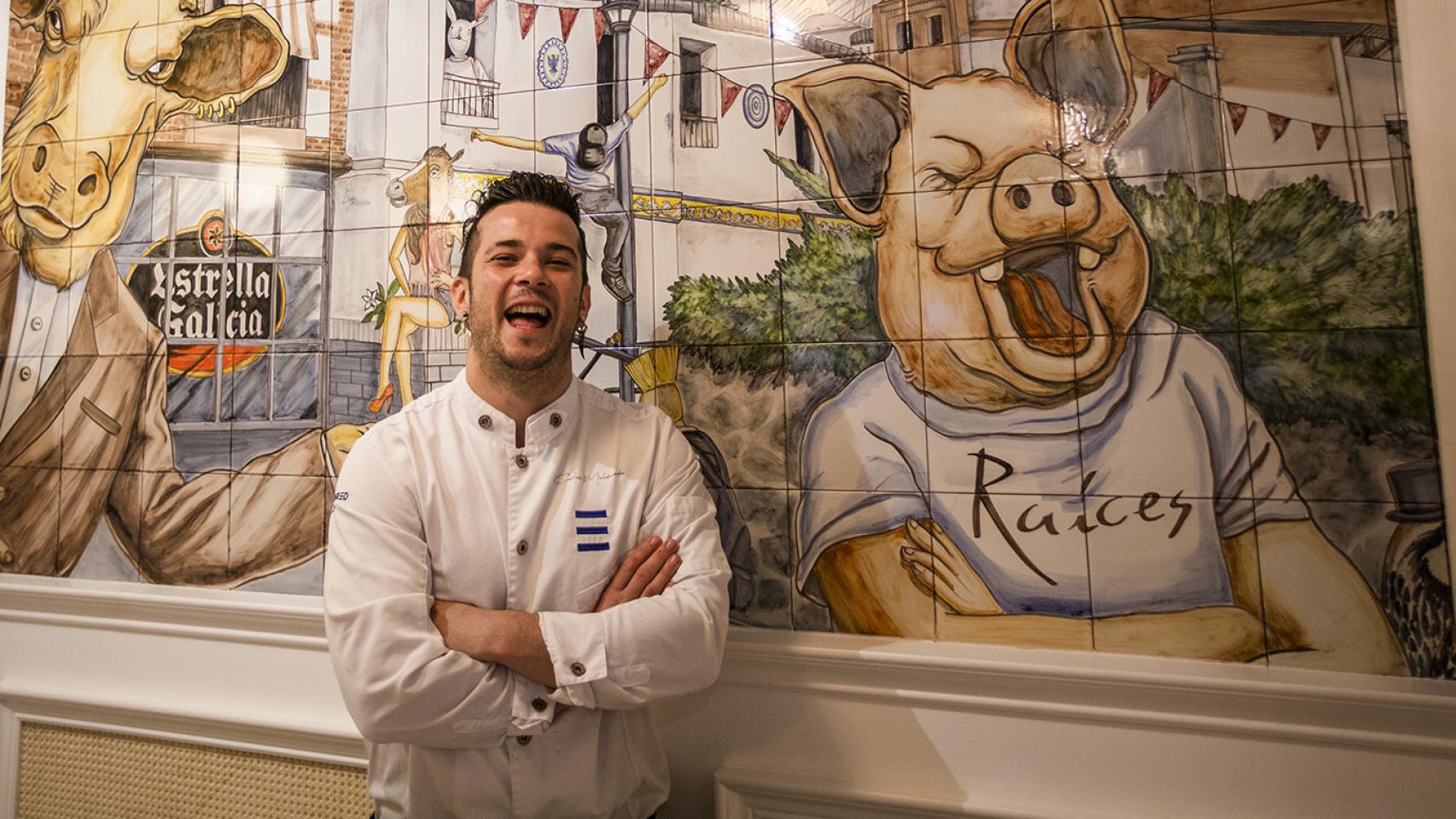 Carlos Maldonado, en su restaurante 'Raíces', galardonado con una estrella Michelin.