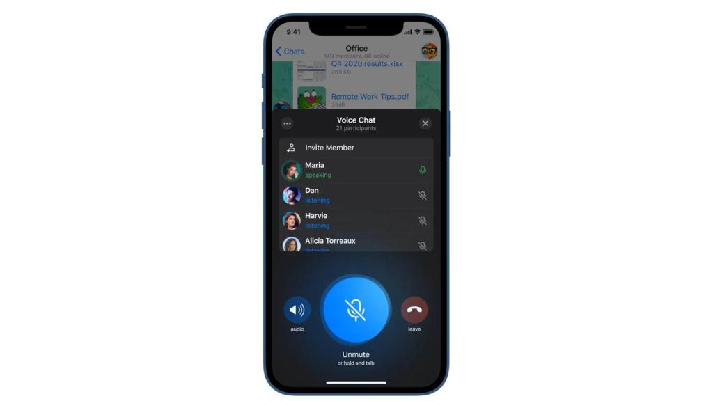 Chat de voz en Telegram