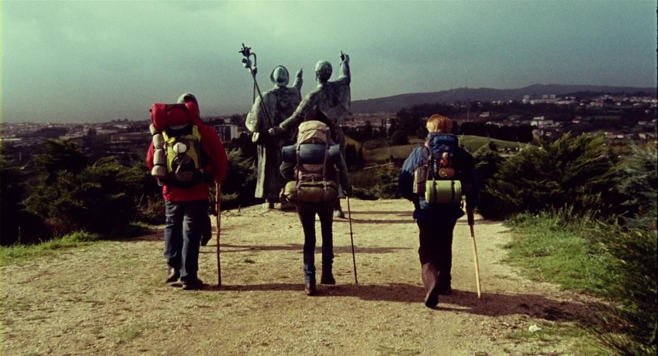 Un fotograma de la película, con la llegada al Monte do Gozo.
