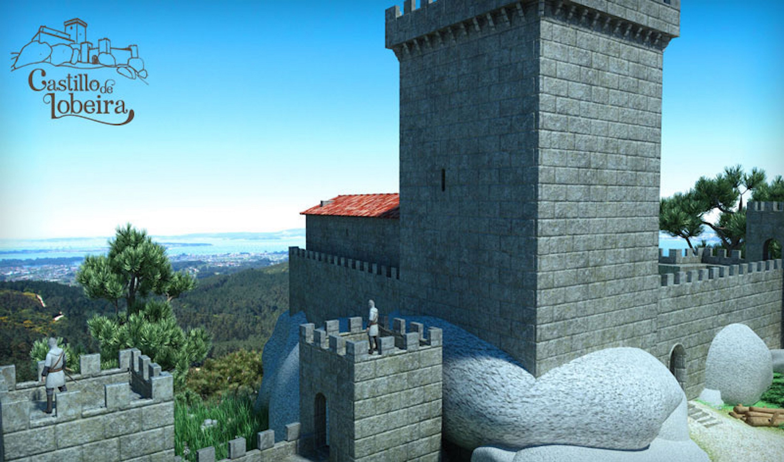 Recreación en 3D del Castillo de Lobeira. Foto: osalnes.com