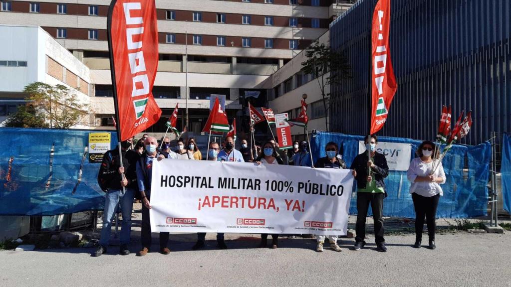 Comisiones Obreras, en una concentración ante el Vigil de Quiñones.