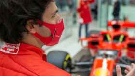 Carlos Sainz Jr. durante su primer día con Ferrari