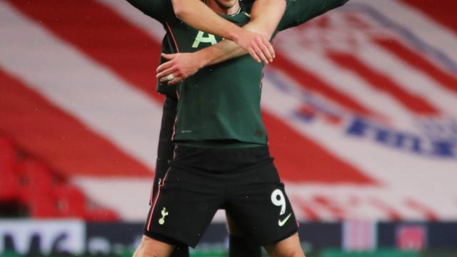 Gareth Bale celebrando su gol con el Tottenham