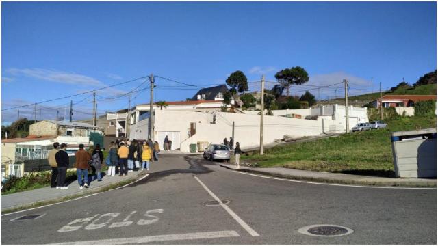 Colas en O Portiño esta mañana.