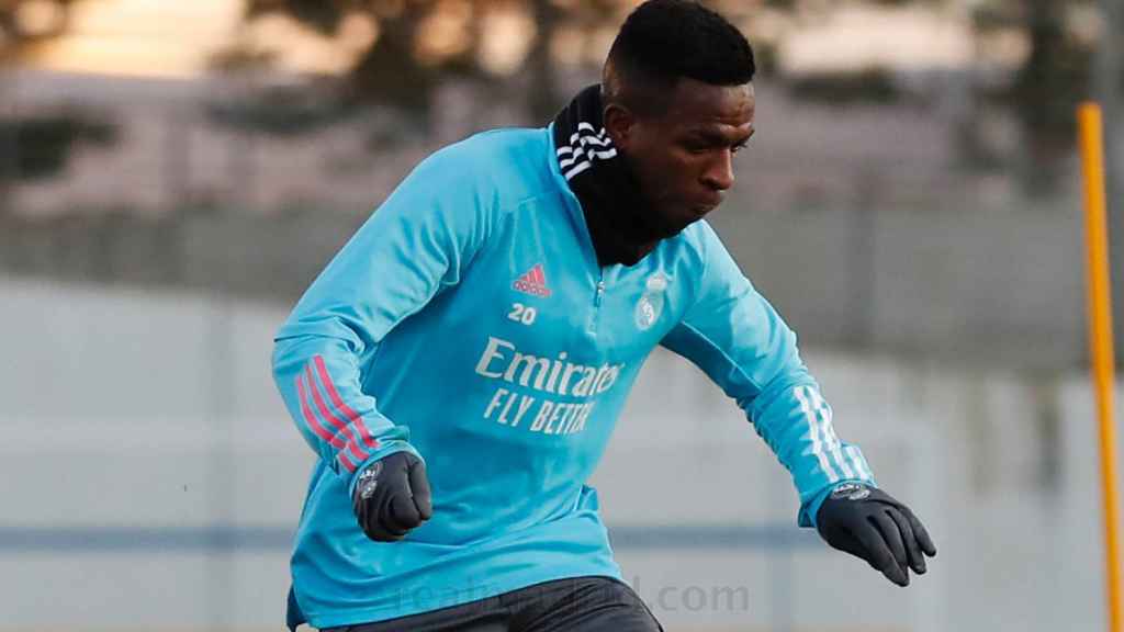 Vinicius Júnior, en un entrenamiento del Real Madrid