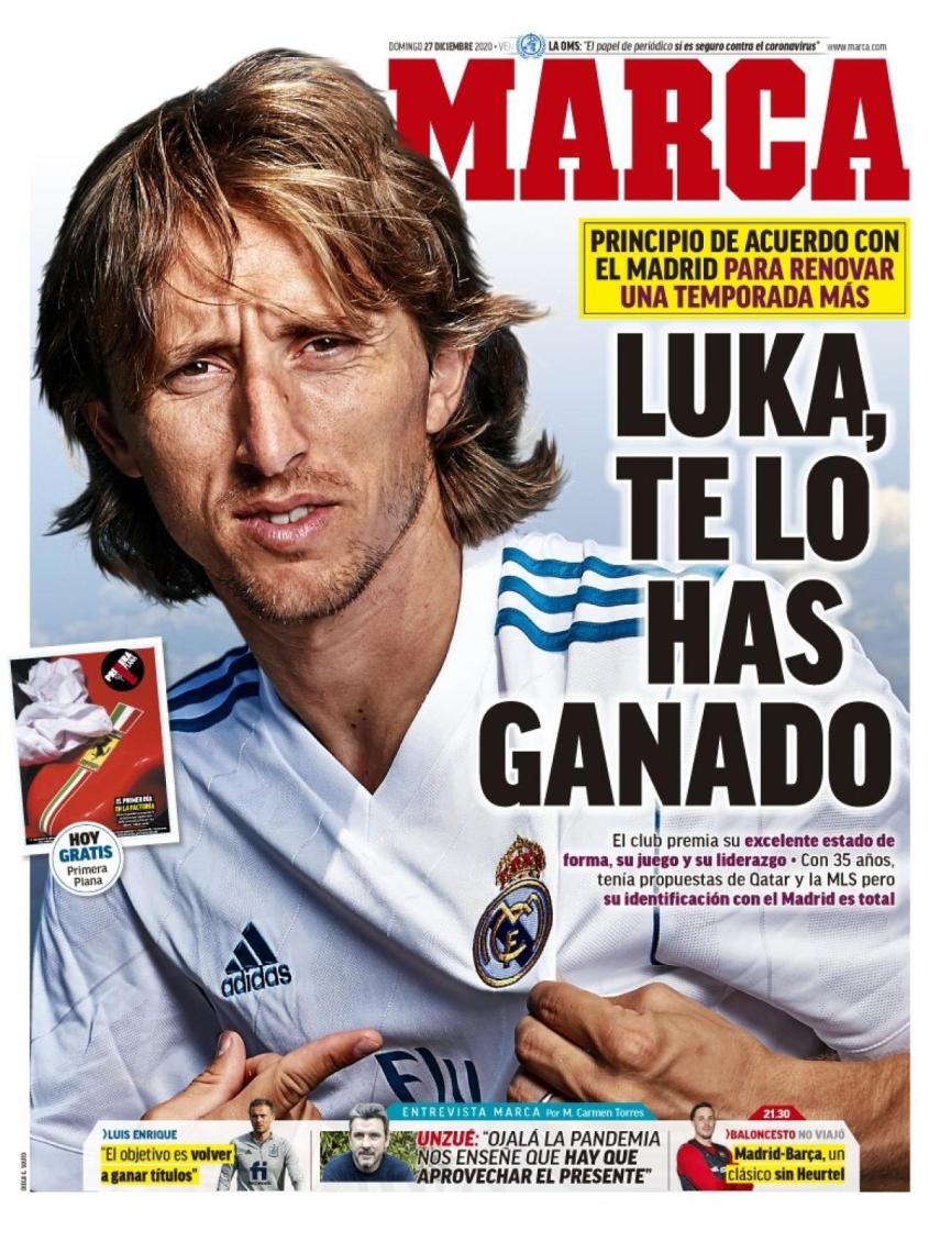 La portada del diario MARCA (27/12/2020)